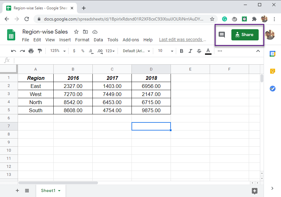 google sheet